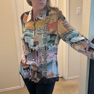 Vegas shirt! 100% Silk with bugle beading. Used great condition!